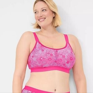 Lane Bryant Cacique Cotton Scoop Neck Lightly Lined No Wire Bra 46C New